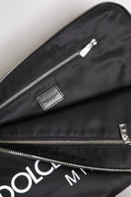 Schwarze DG Milano Print Nylon Pouch Clutch Tasche