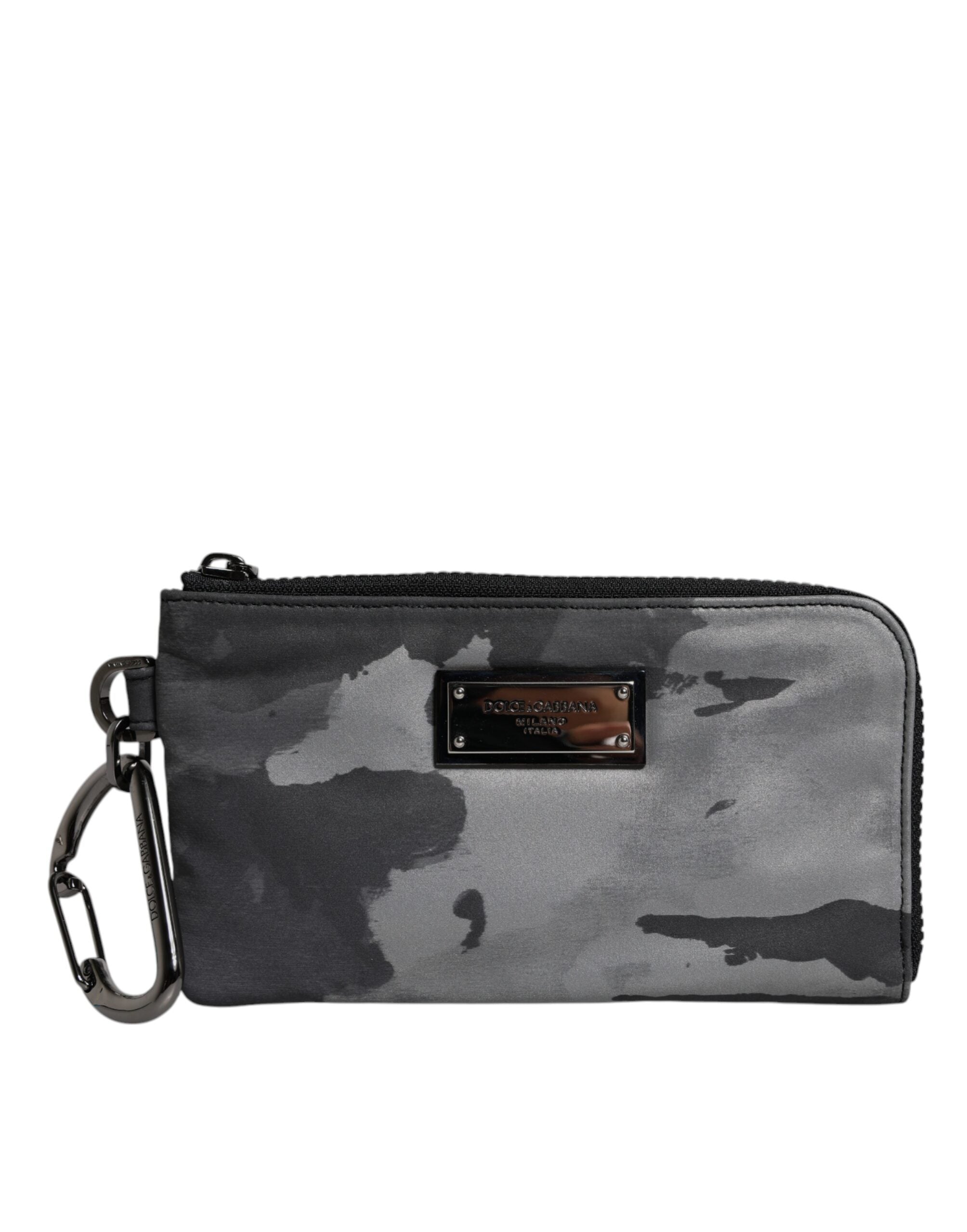 Schwarz Grau Camouflage Logo Plaque Schlüsselanhänger Tasche