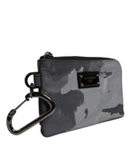 Schwarz Grau Camouflage Logo Plaque Schlüsselanhänger Tasche