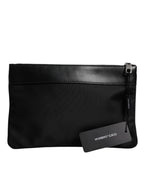 Multicolor Leopard Jacquard Print Logo Plaque Pouch Tasche