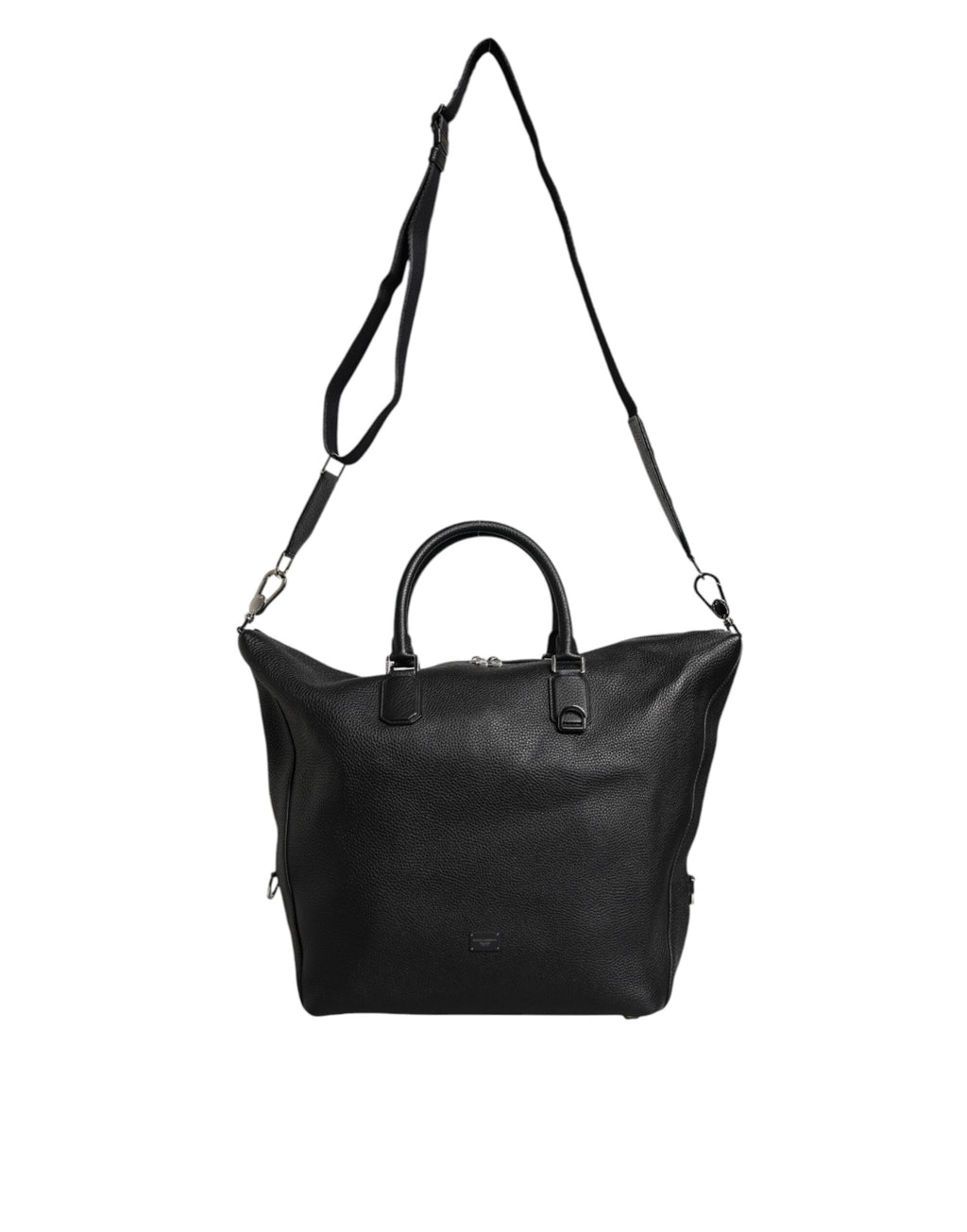 Schwarze Kalbslederhandtasche Duffle Bag