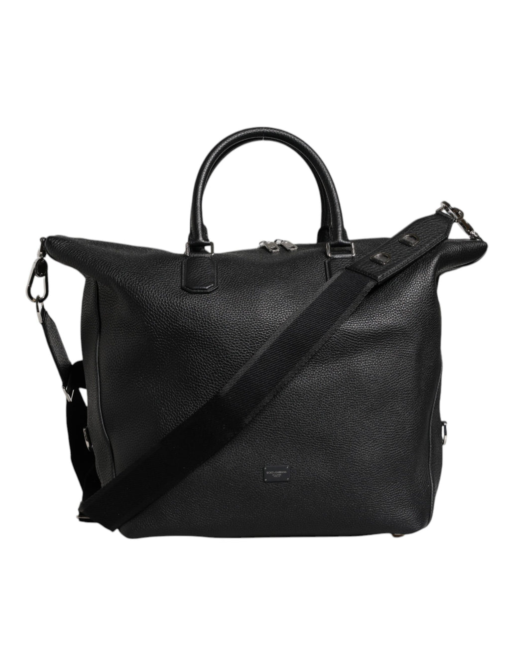 Schwarze Kalbslederhandtasche Duffle Bag