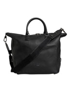 Schwarze Kalbslederhandtasche Duffle Bag