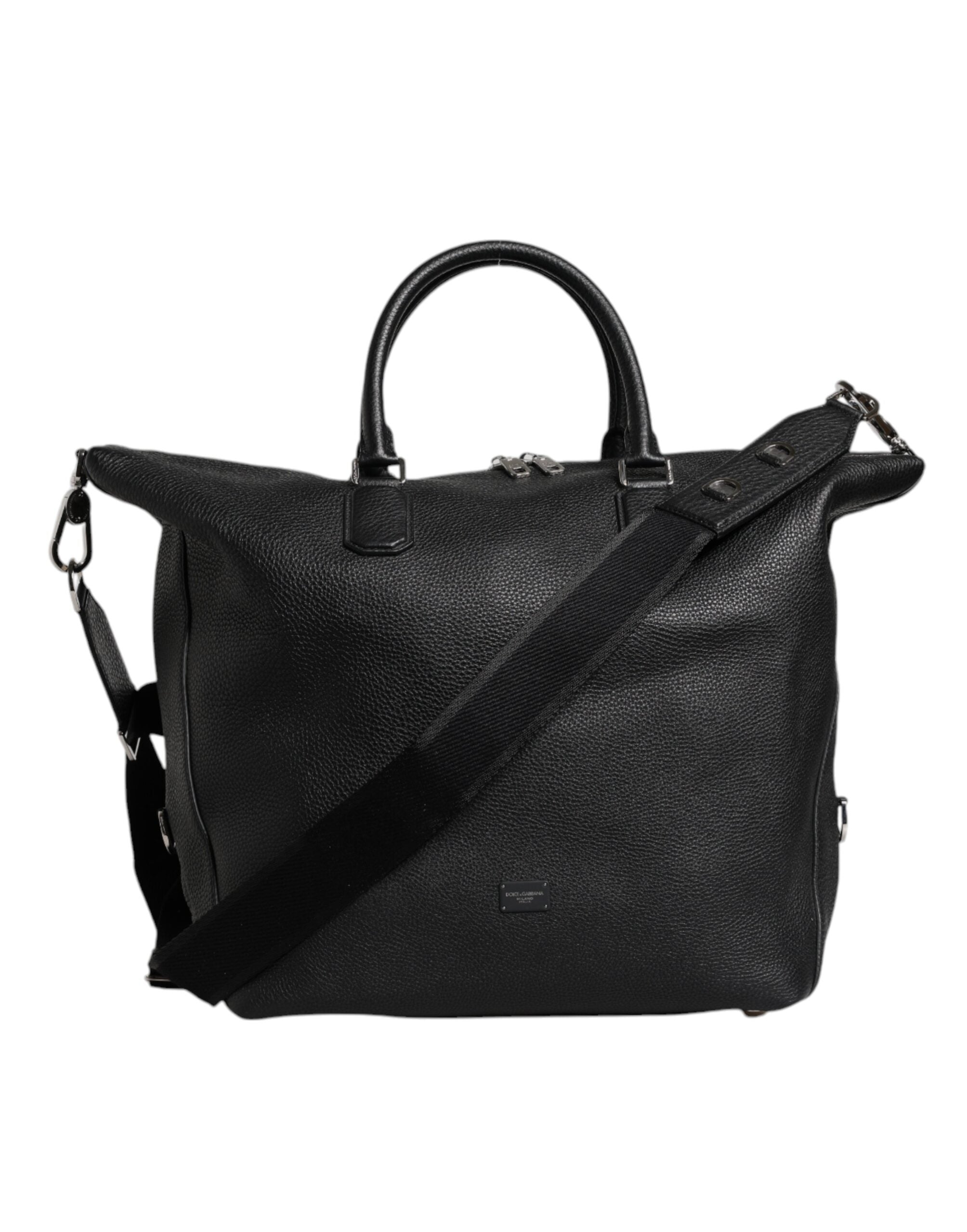 Schwarze Kalbslederhandtasche Duffle Bag