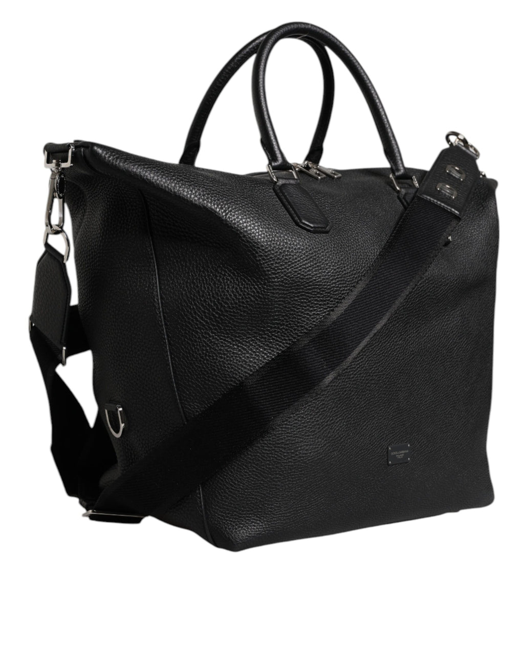 Schwarze Kalbslederhandtasche Duffle Bag