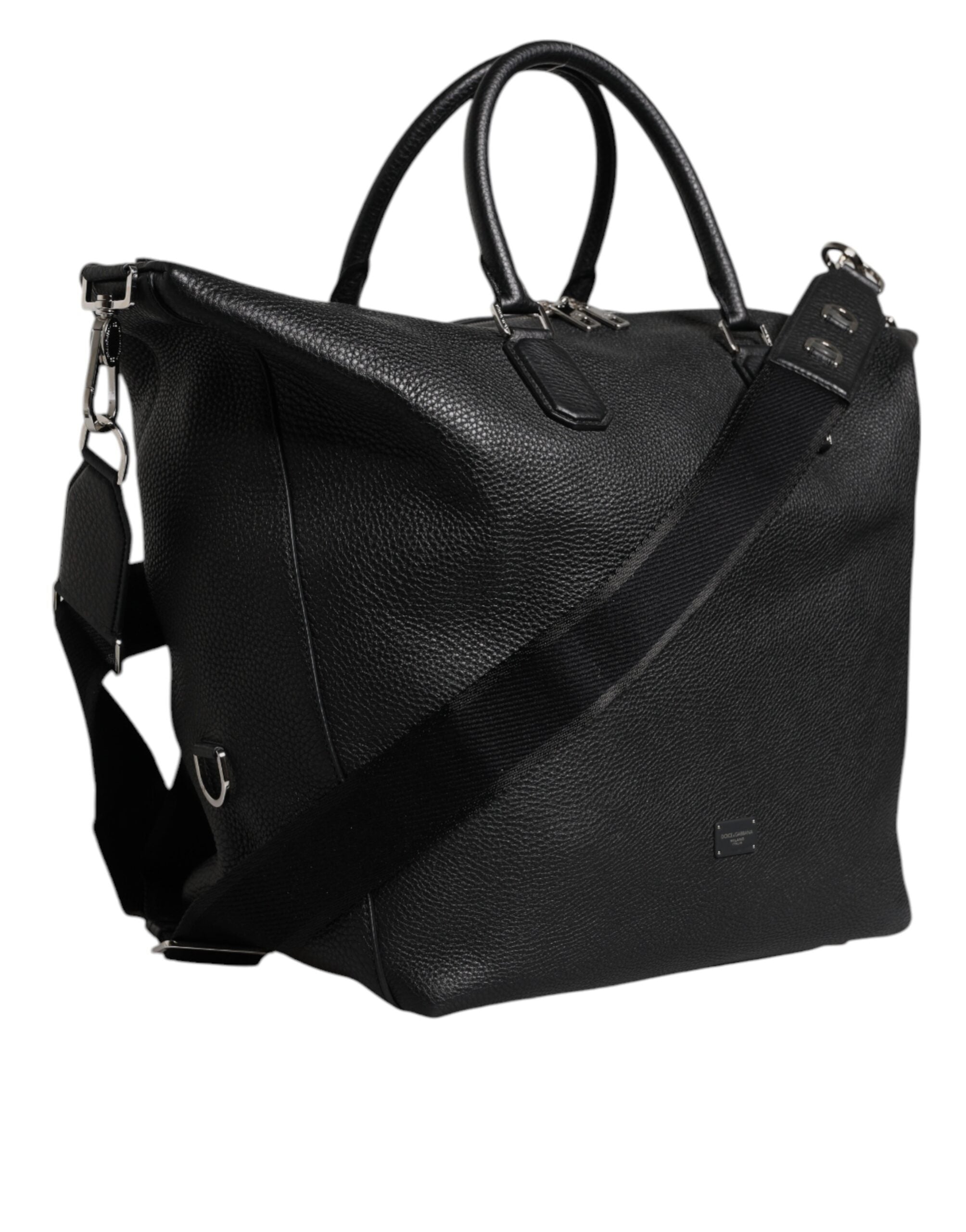 Schwarze Kalbslederhandtasche Duffle Bag