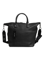 Schwarze Kalbslederhandtasche Duffle Bag