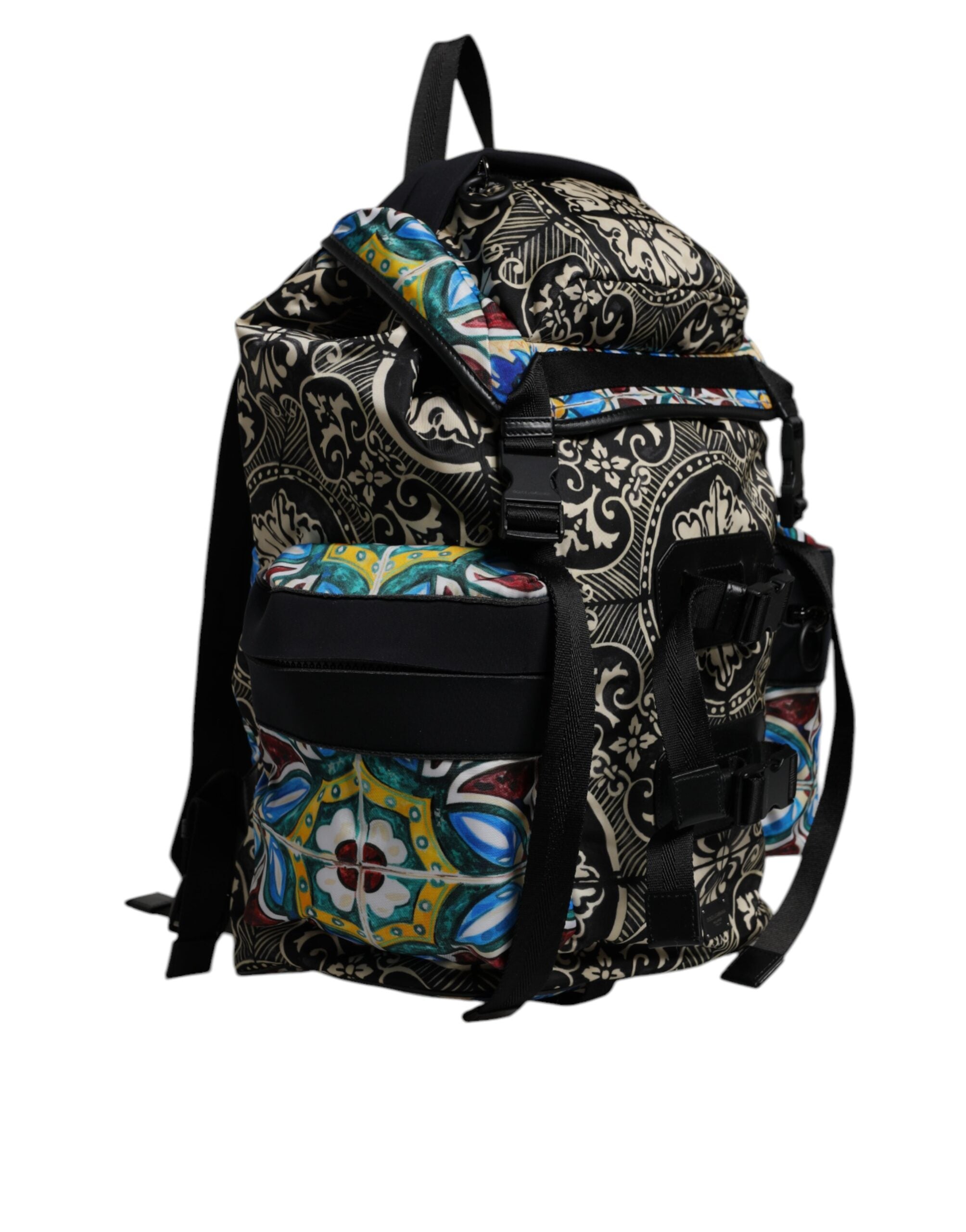 Multicolor Maiolica Druck Nylon Rucksack Tasche