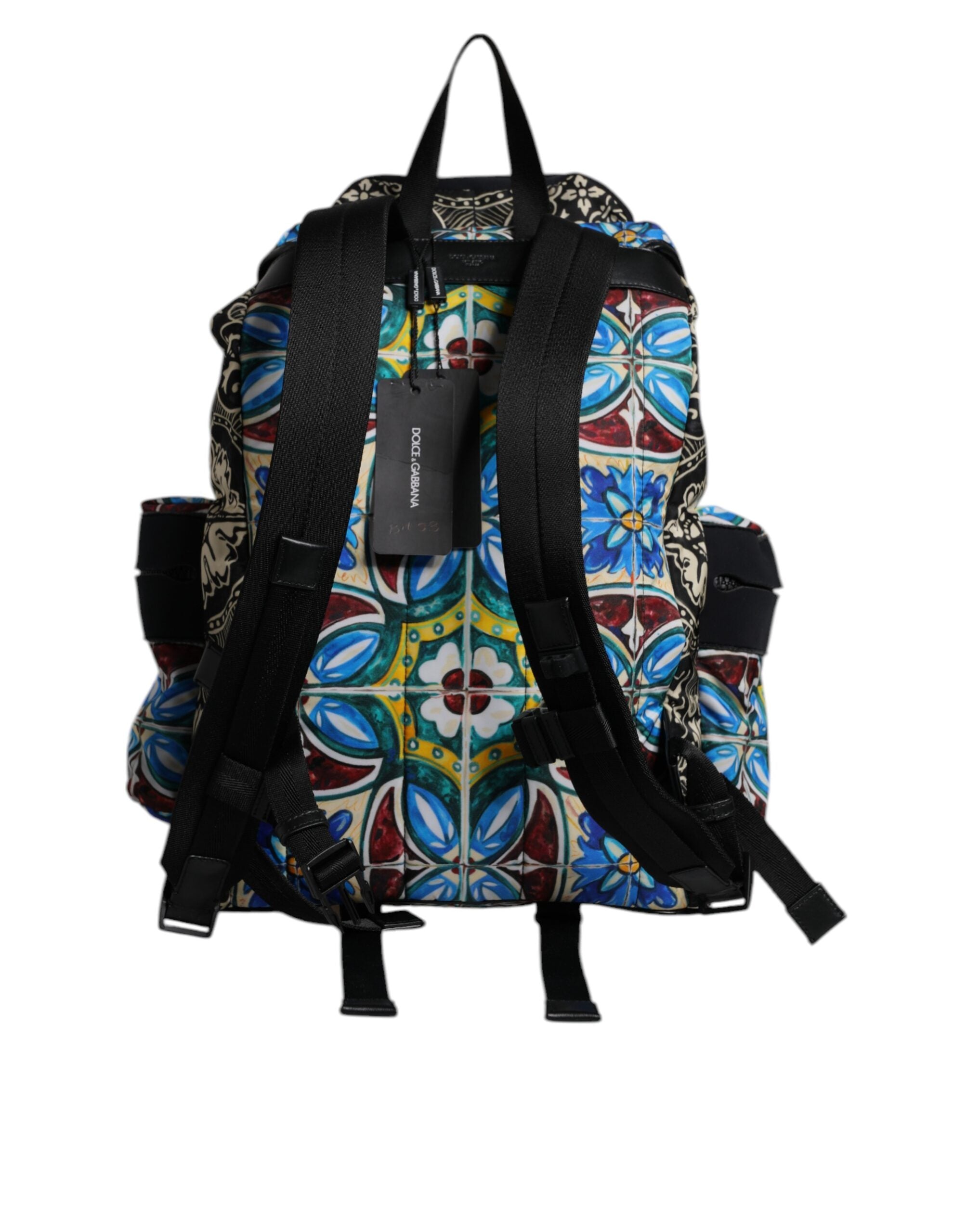 Multicolor Maiolica Druck Nylon Rucksack Tasche