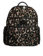 Multicolor Leopard Print DG Logo Plaque Männer Rucksack Tasche