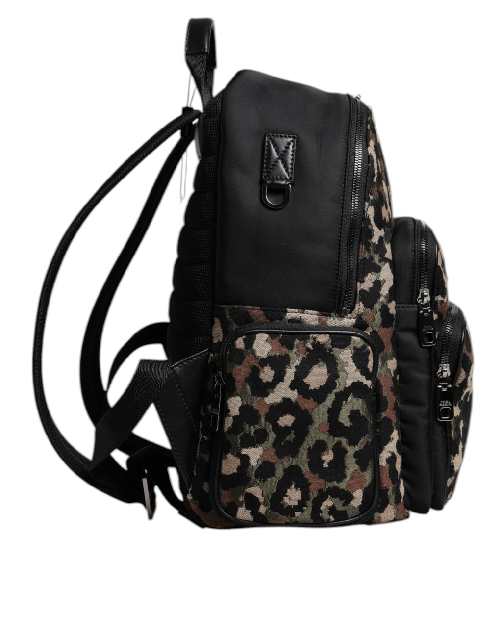 Multicolor Leopard Print DG Logo Plaque Männer Rucksack Tasche