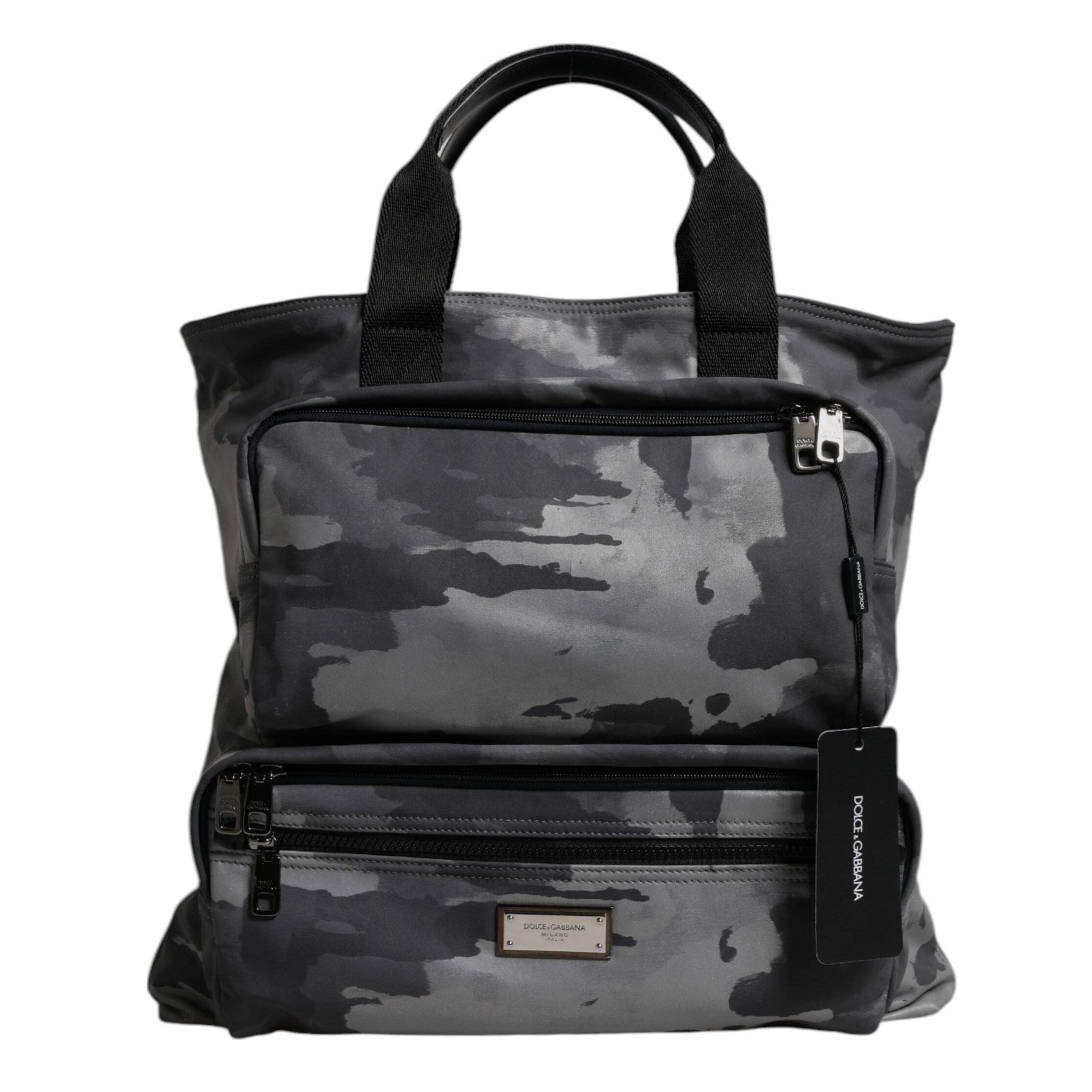 Graue Tarnfarben-Baumwolltasche mit mehreren Fächern Tote Bag