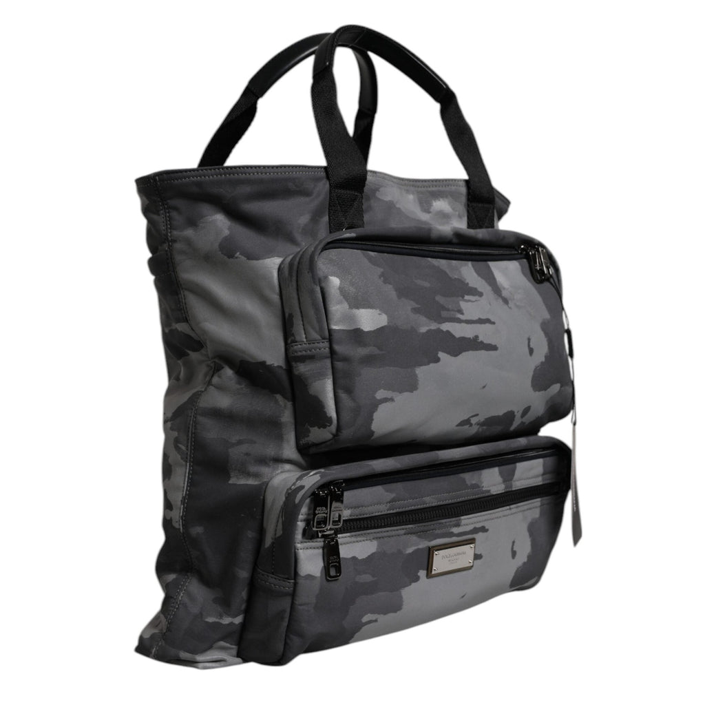 Graue Tarnfarben-Baumwolltasche mit mehreren Fächern Tote Bag