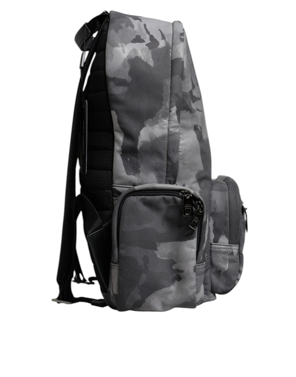 Graue Baumwolle Camouflage Logo Plaque Rucksack Tasche
