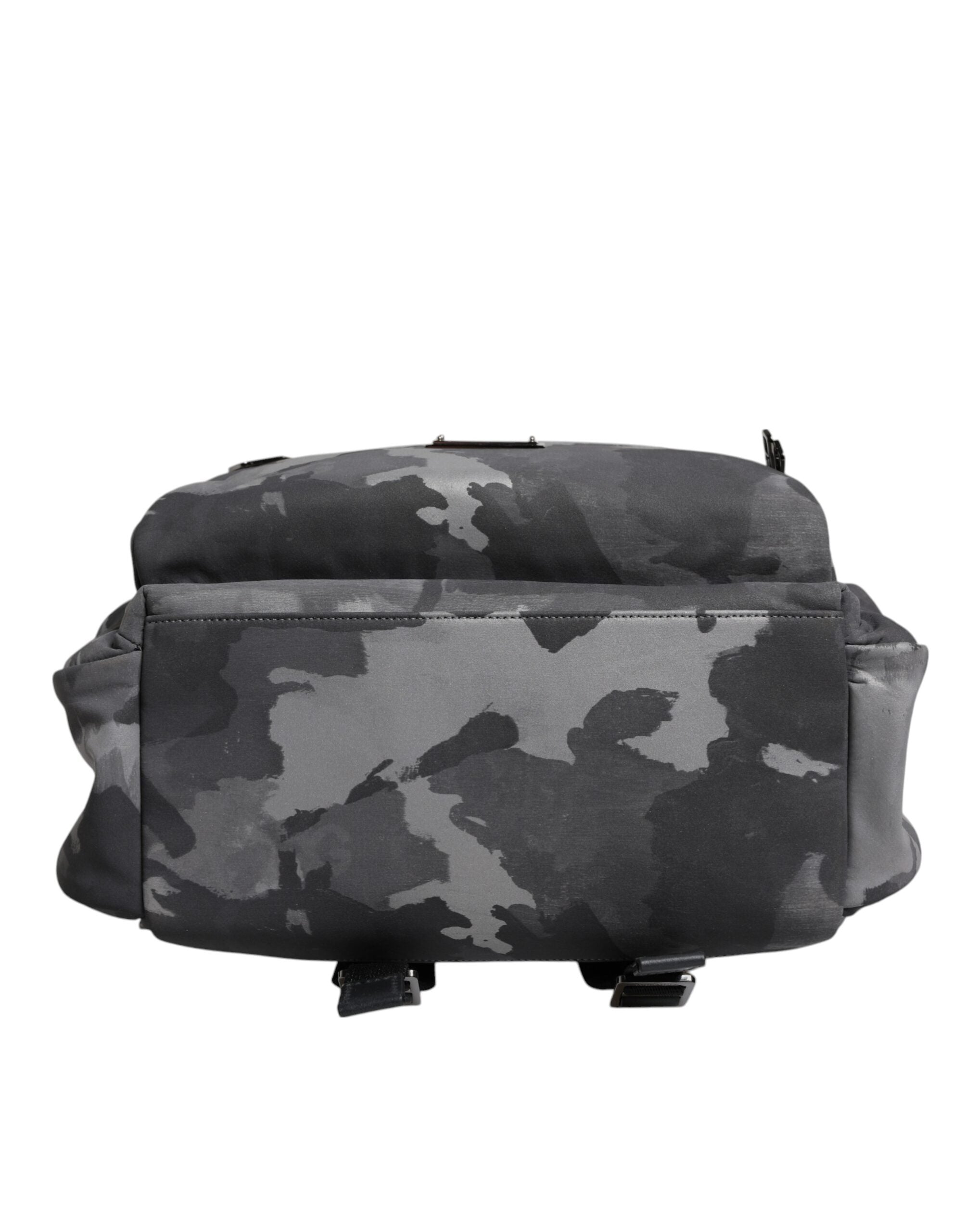 Graue Baumwolle Camouflage Logo Plaque Rucksack Tasche