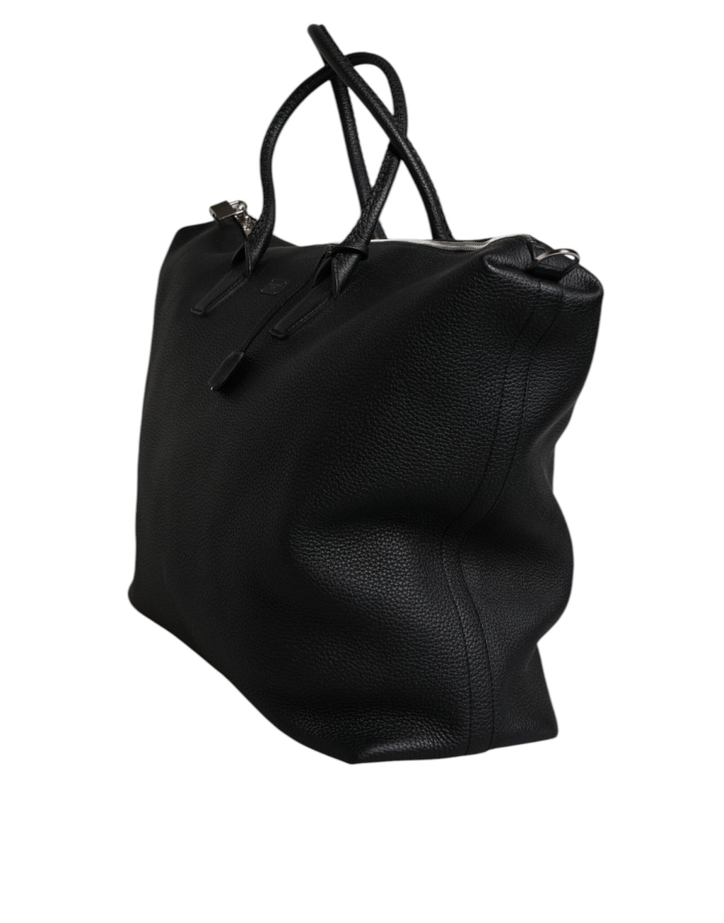 Schwarze Kalbslederhandtasche Duffle Bag