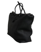 Schwarze Kalbslederhandtasche Duffle Bag