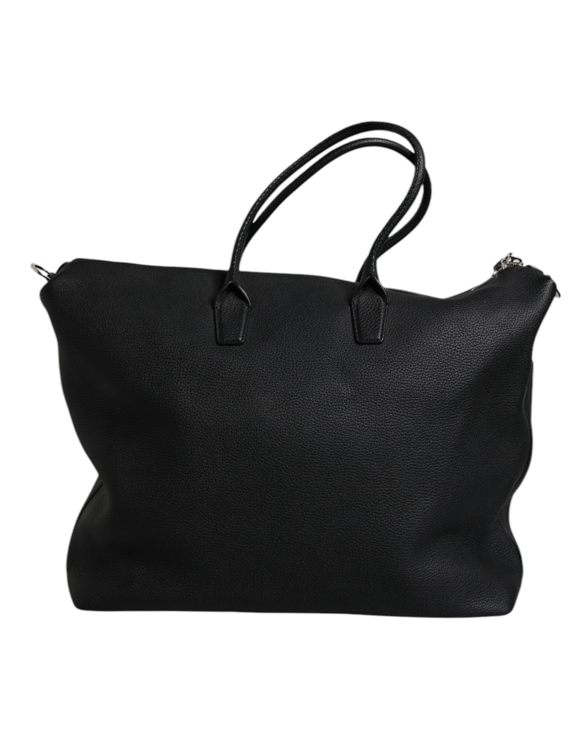 Schwarze Kalbslederhandtasche Duffle Bag