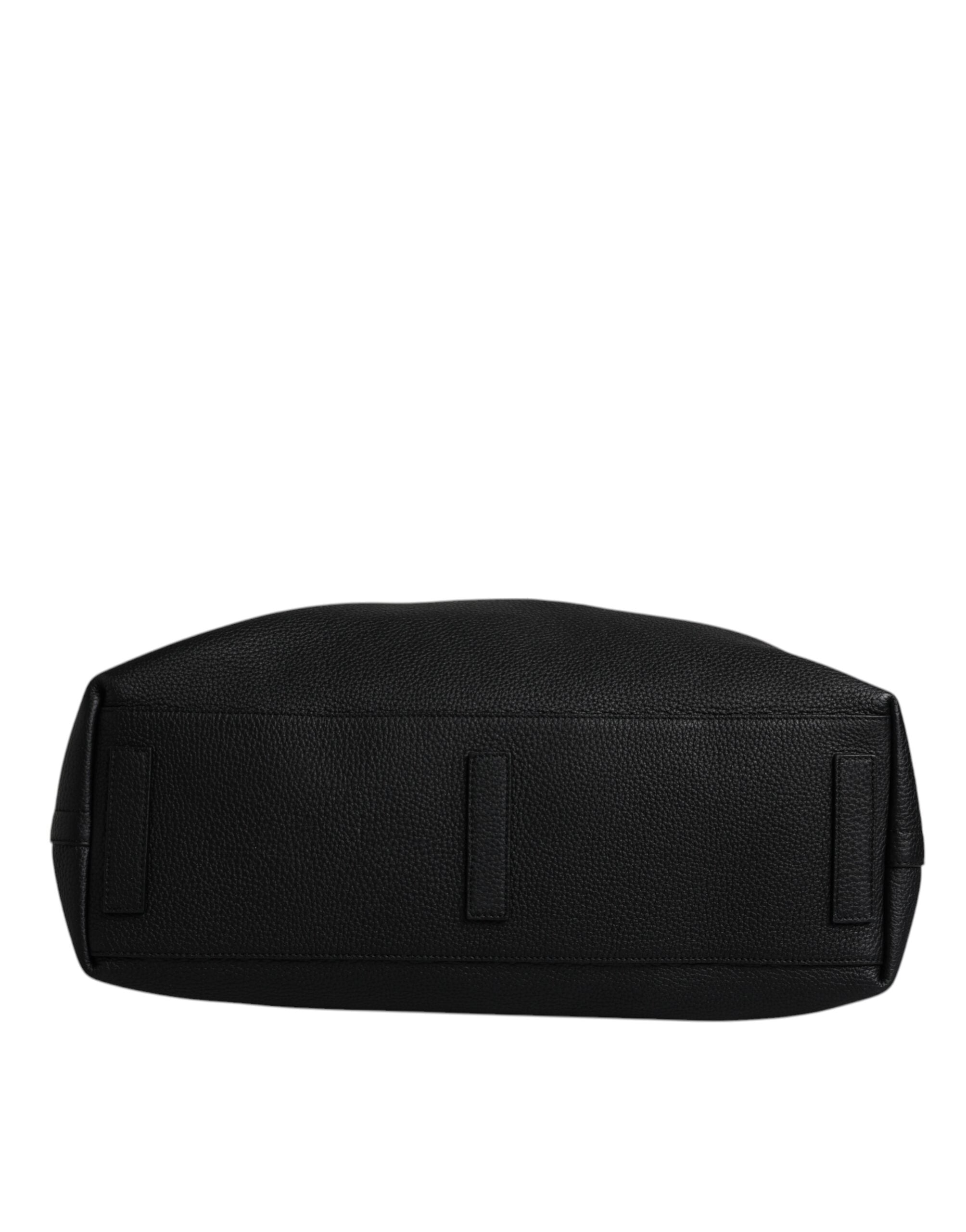 Schwarze Kalbslederhandtasche Duffle Bag