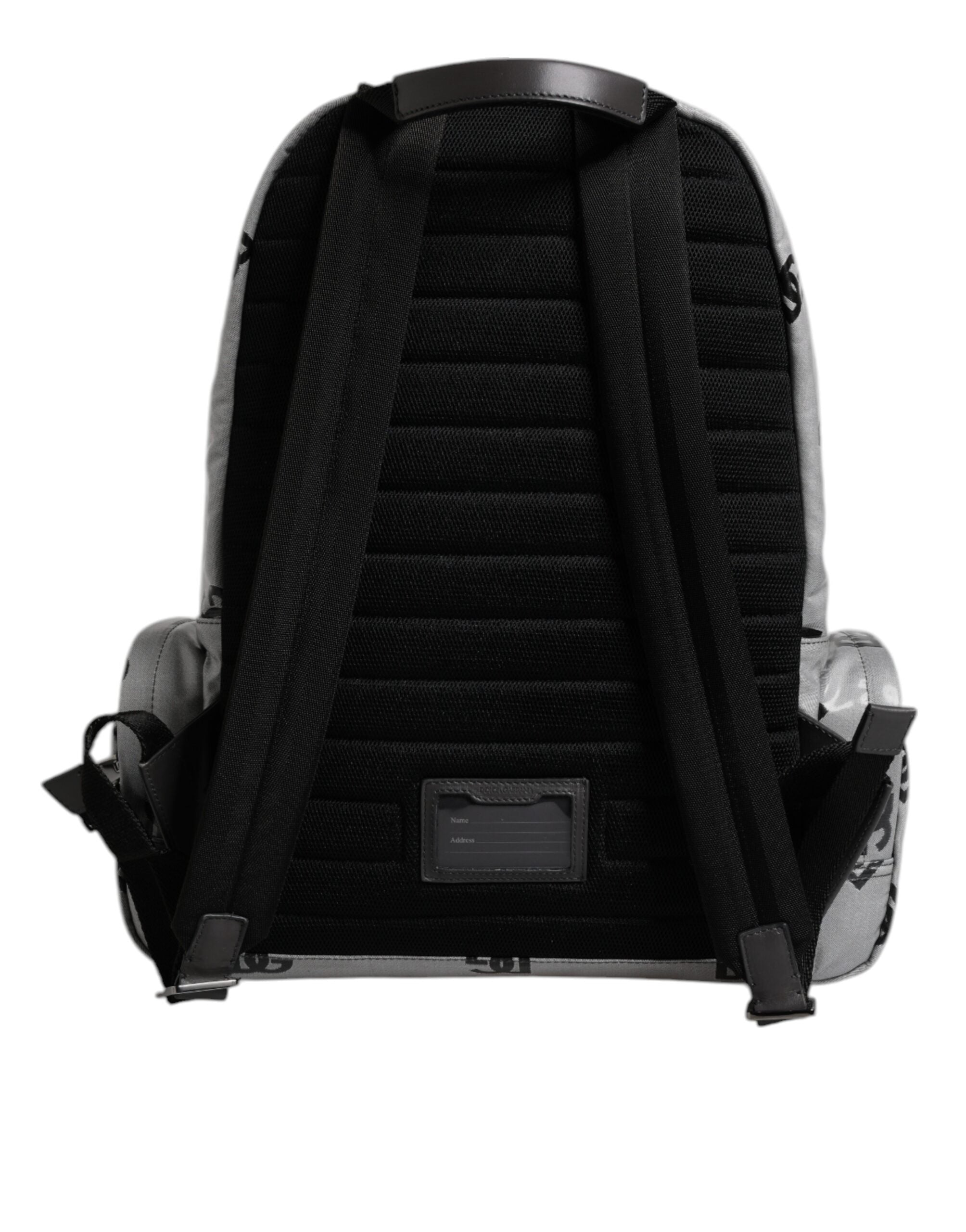 Polyester Grau Schwarz DG Logo Plaque Rucksack Tasche