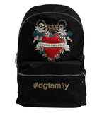 Schwarzes Nylon #DGFAMILY verschönert Rucksack VULCANO Tasche