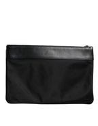 Multicolor Leopard Jacquard Print Logo Plaque Pouch Tasche