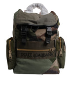 Militärgrünes Patchwork-Reiserucksacktasche