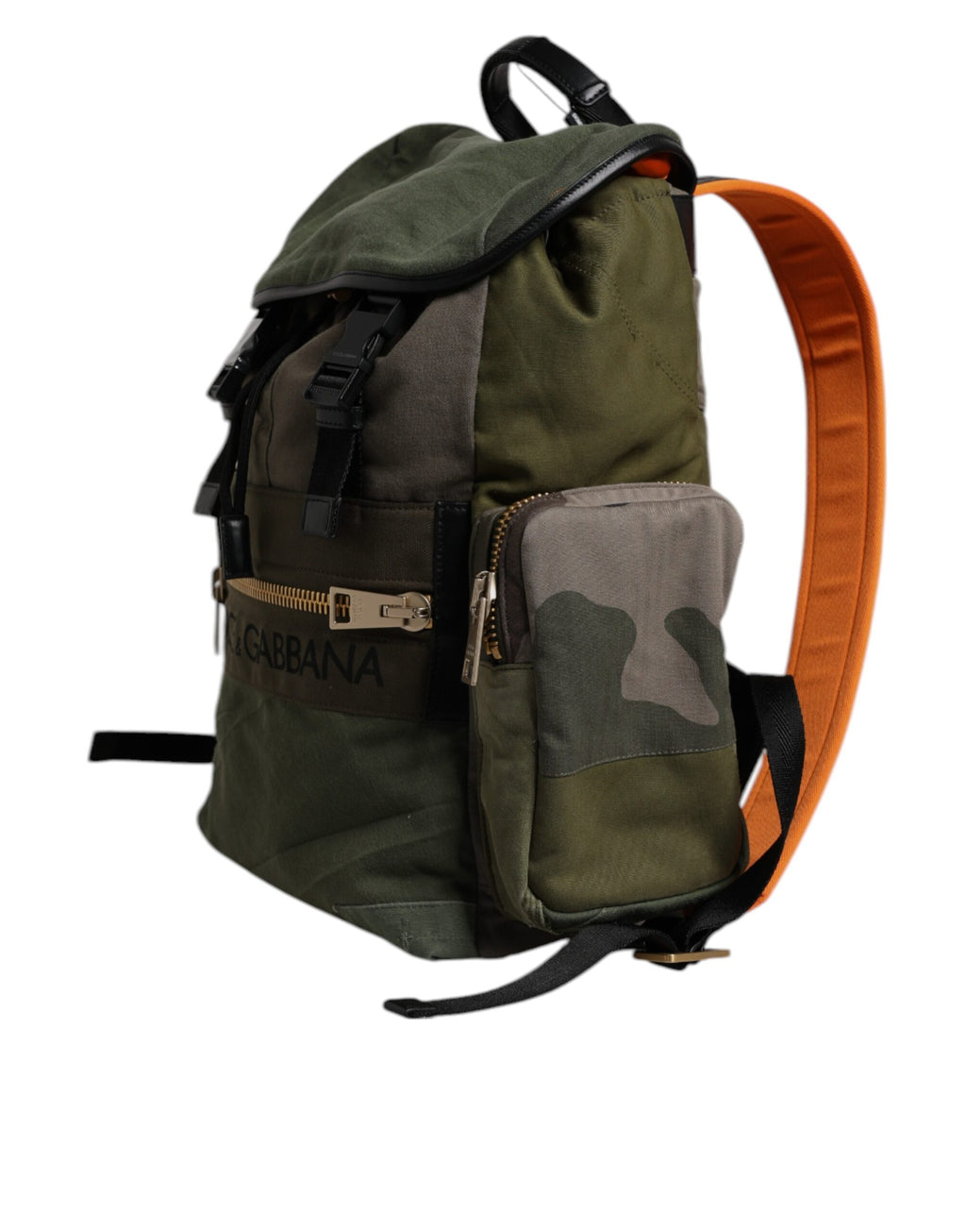 Militärgrünes Patchwork Schulrucksack Tasche