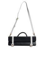 Blau-Weißes Kalbsleder Crossbody Umhängetasche