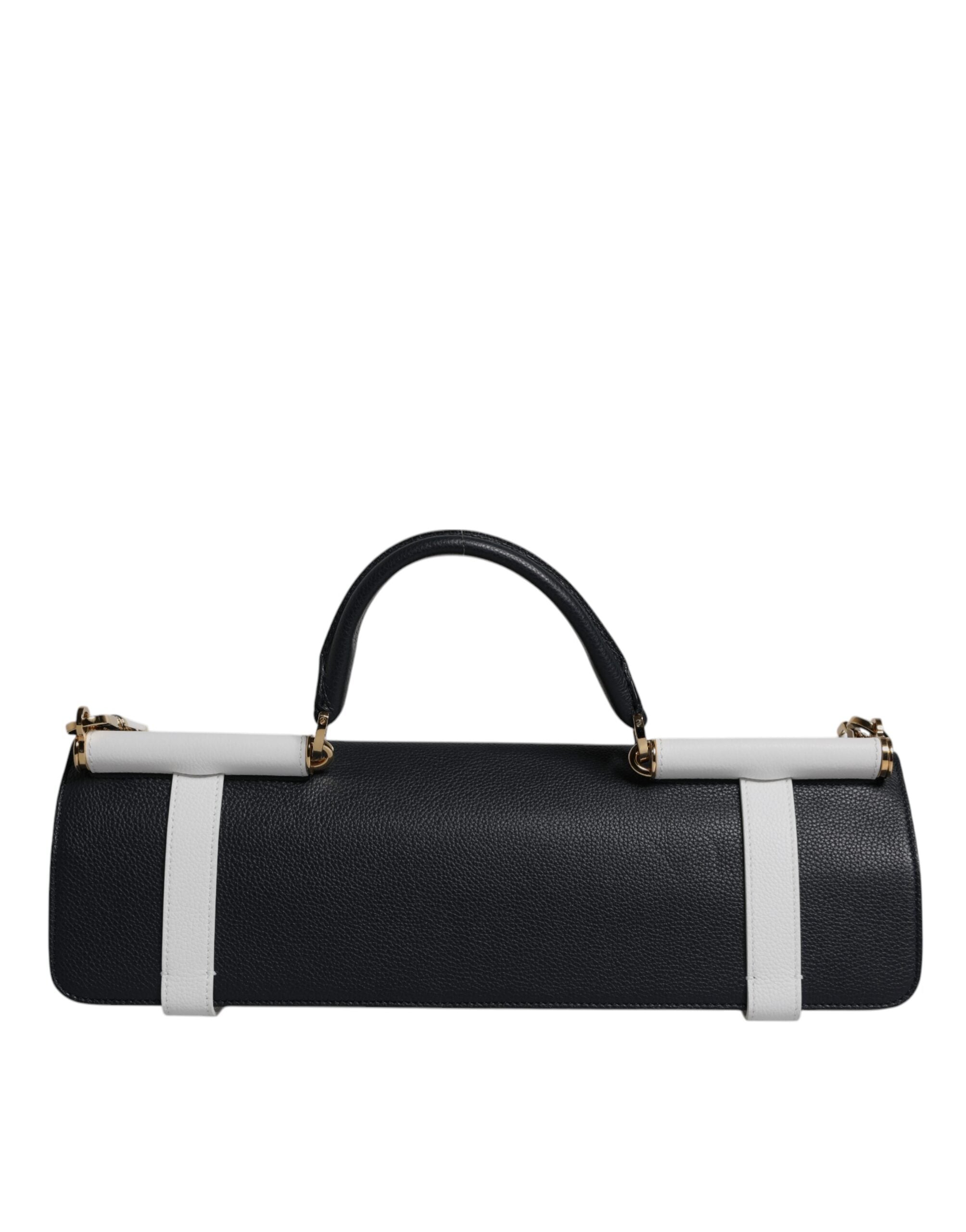 Blau-Weißes Kalbsleder Crossbody Umhängetasche