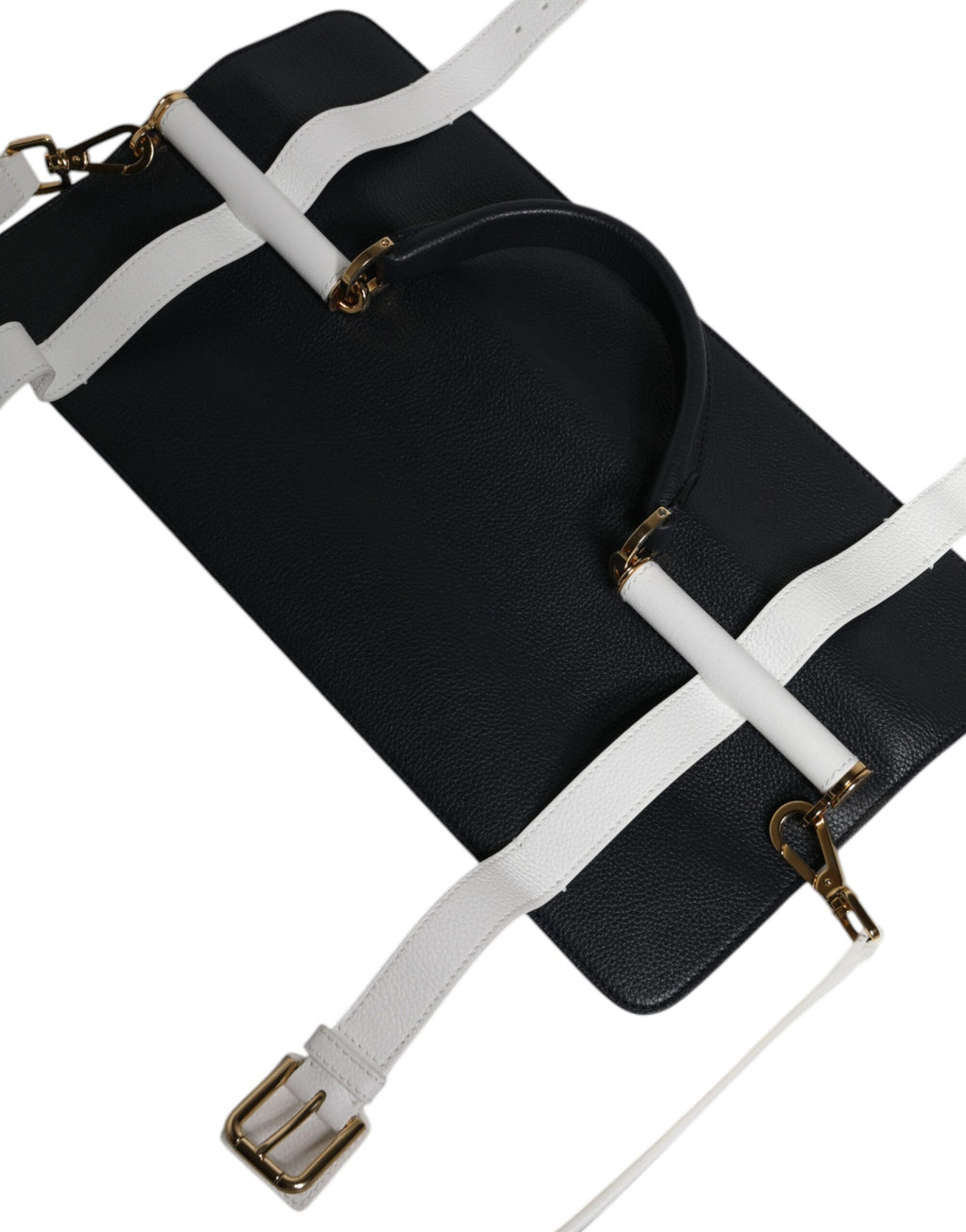 Blau-Weißes Kalbsleder Crossbody Umhängetasche