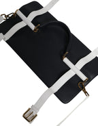 Blau-Weißes Kalbsleder Crossbody Umhängetasche