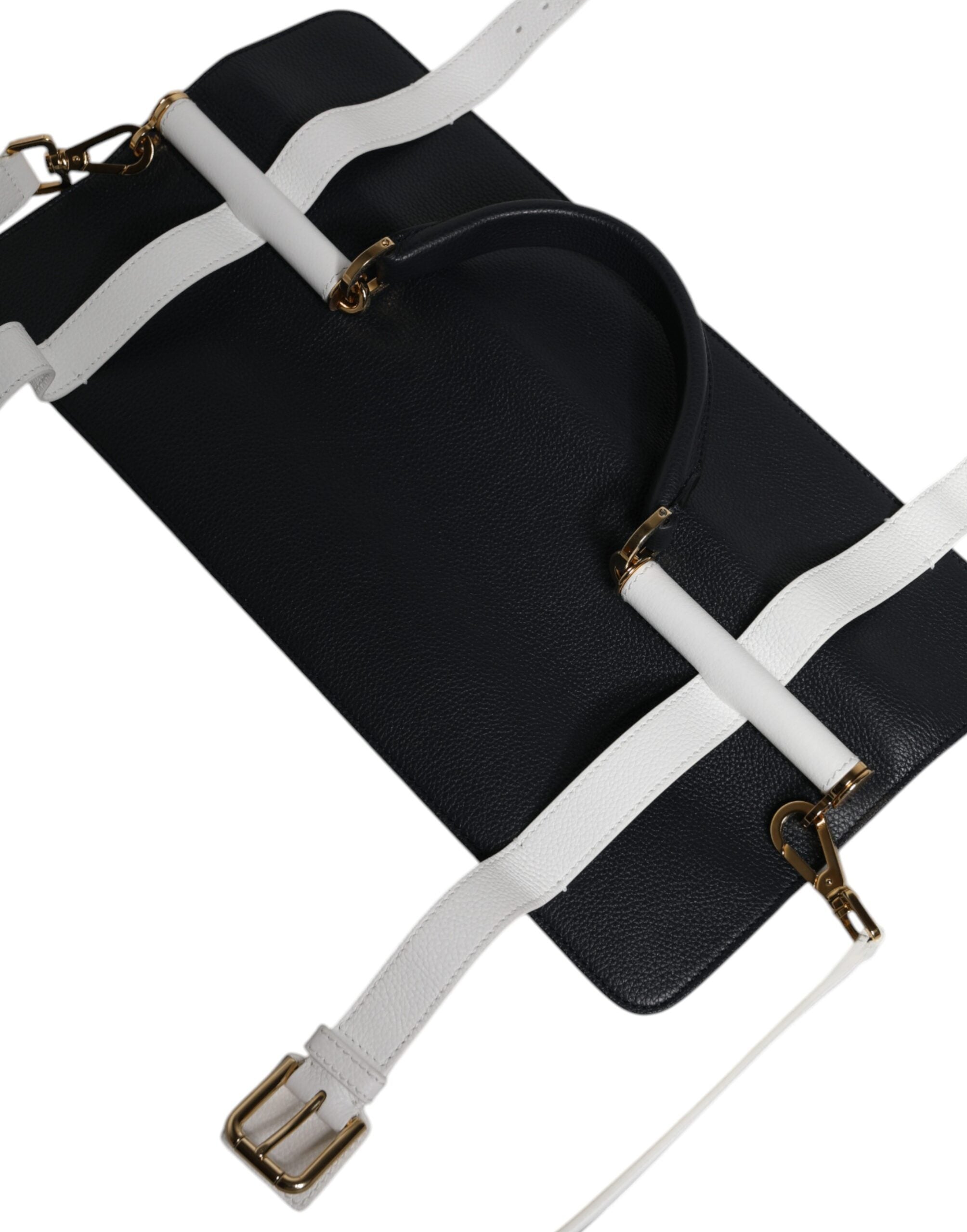 Blau-Weißes Kalbsleder Crossbody Umhängetasche