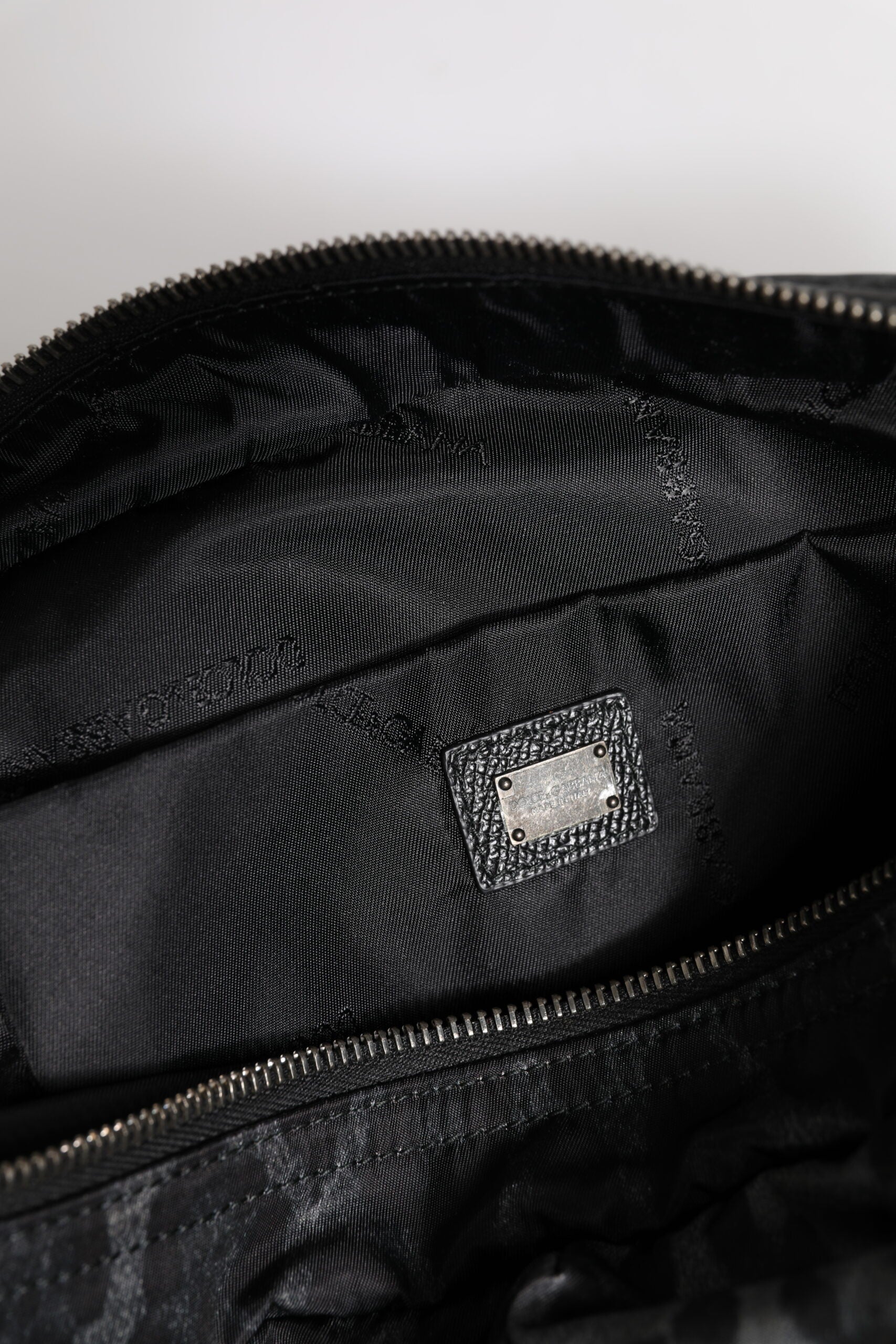 Schwarzer grauer Leopard DG Logo Gürtel Taille Gürteltasche