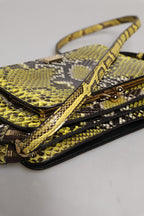 Grüne Exotenleder DG Plaque Crossbody Clutch Tasche