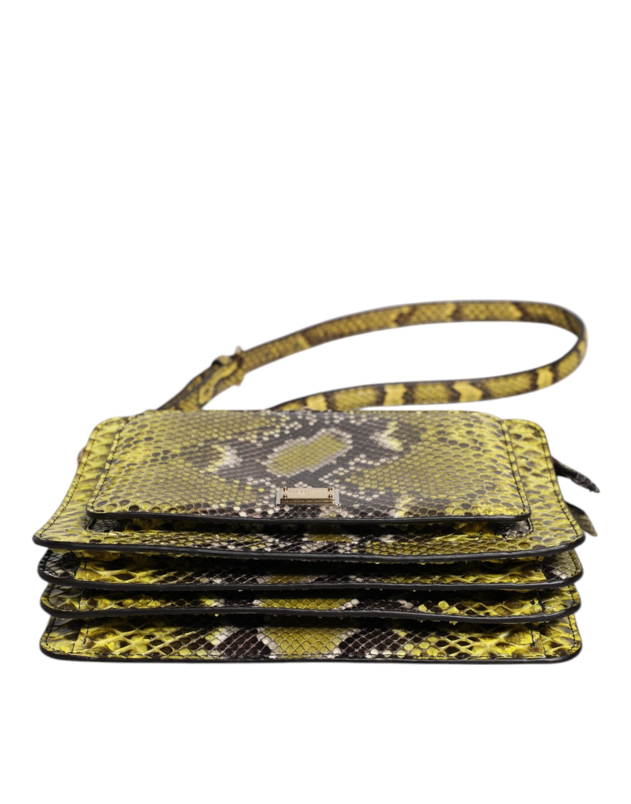 Grüne Exotenleder DG Plaque Crossbody Clutch Tasche