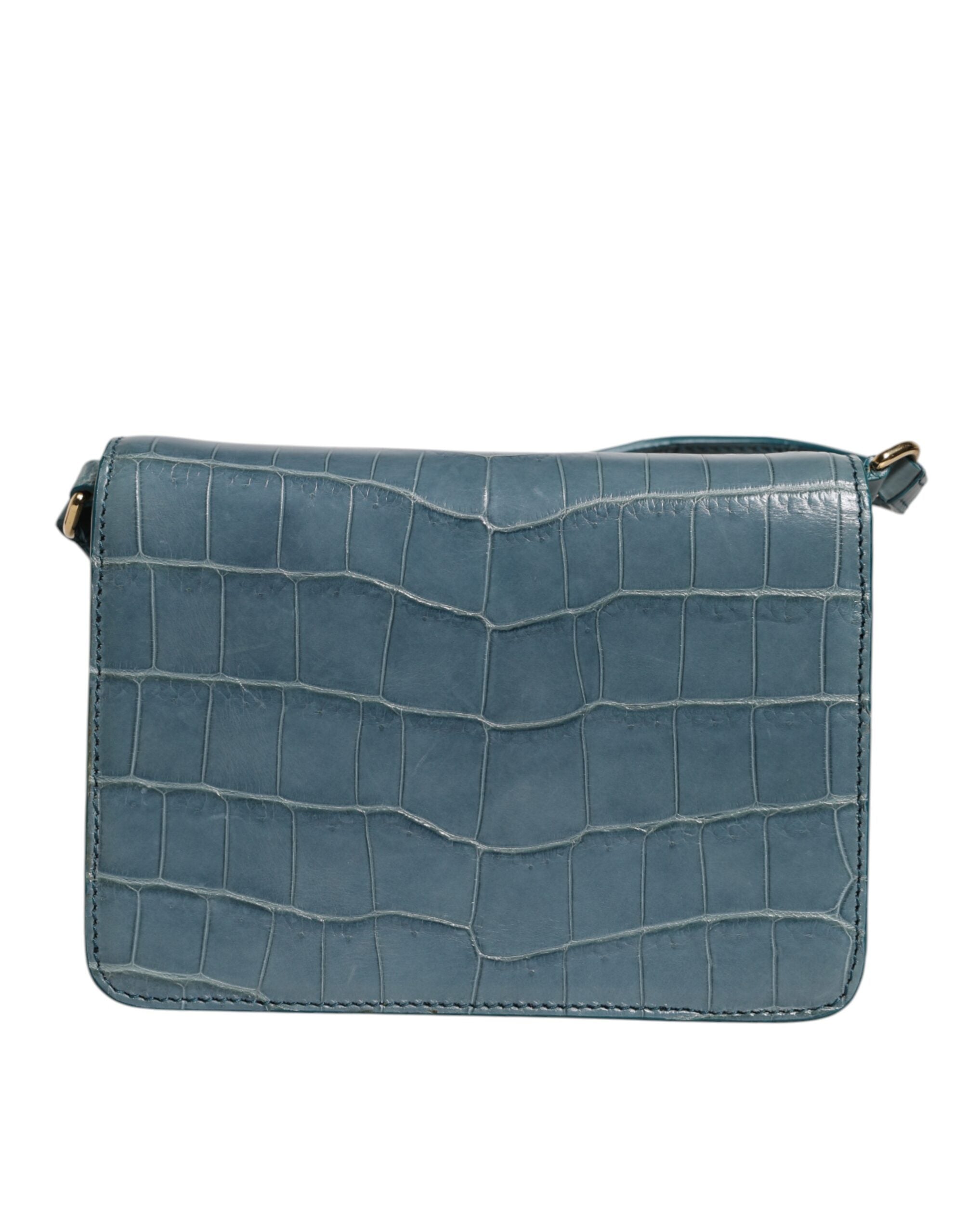 Grüne Exotenleder DG Plaque Crossbody Mini-Tasche