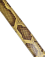 Gelbe exotische Ledertasche Schulterriemen