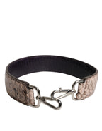 Schwarze Creme Exotische Ledertasche Schulterriemen