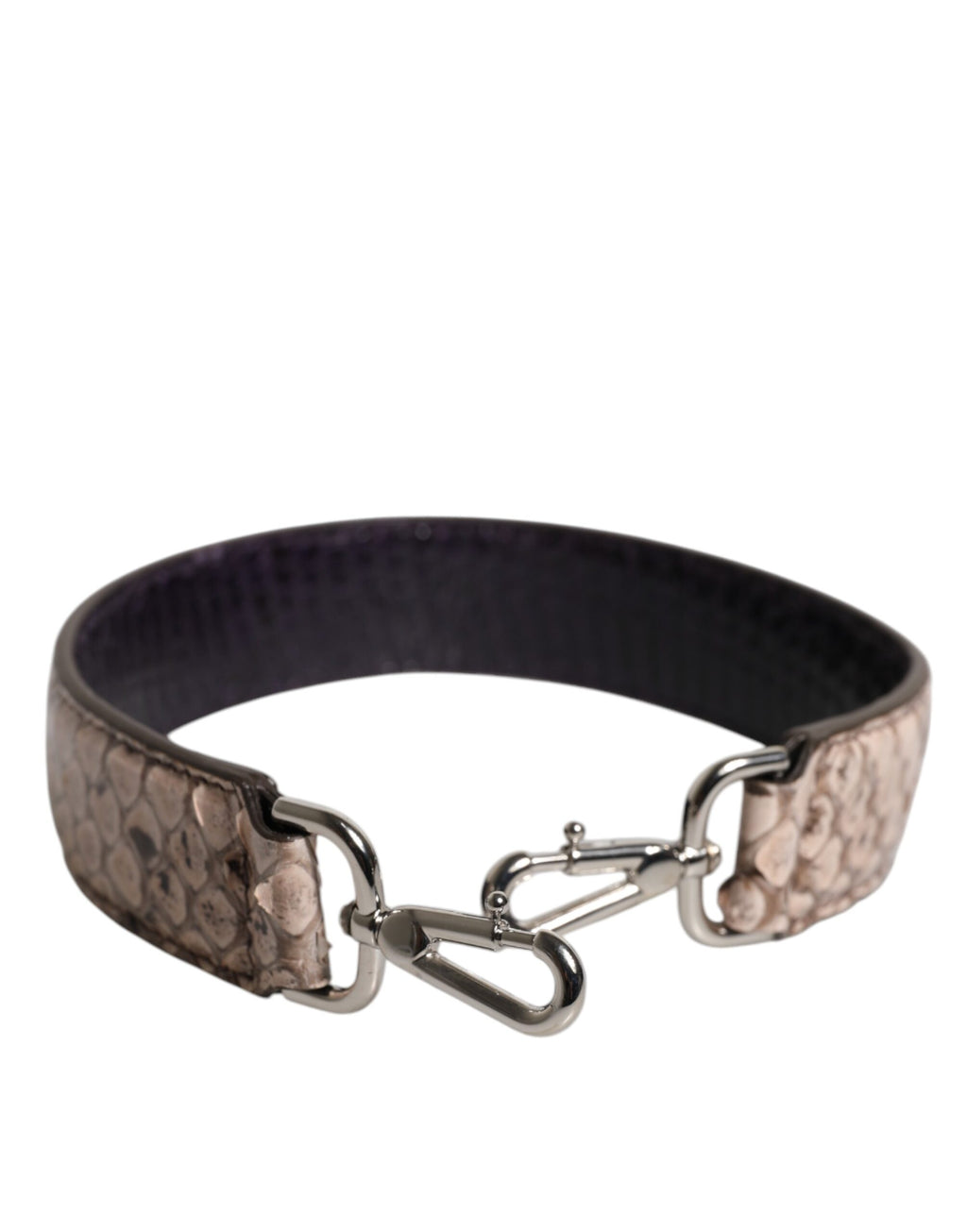 Schwarze Creme Exotische Ledertasche Schulterriemen