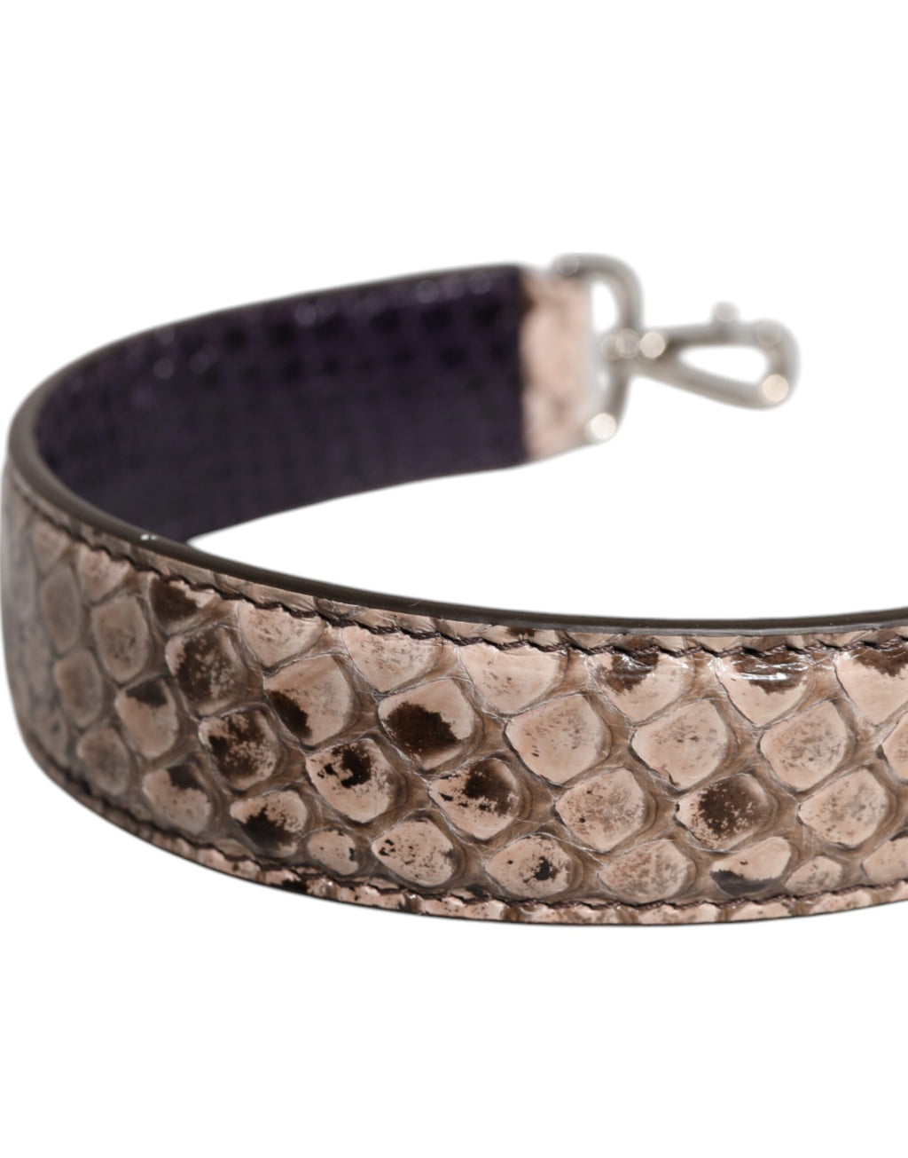 Schwarze Creme Exotische Ledertasche Schulterriemen