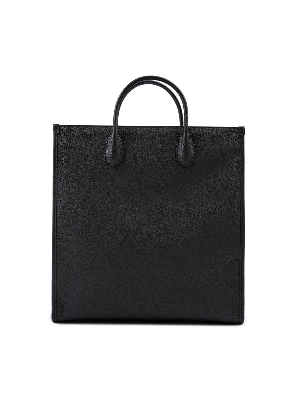 Schwarzes Leder Logo Medium Tote Bag