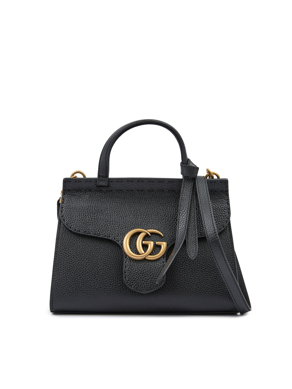 Schwarzes Leder GG Marmont Handtasche
