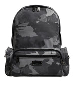 Graue Baumwolle Camouflage Logo Plaque Rucksack Tasche