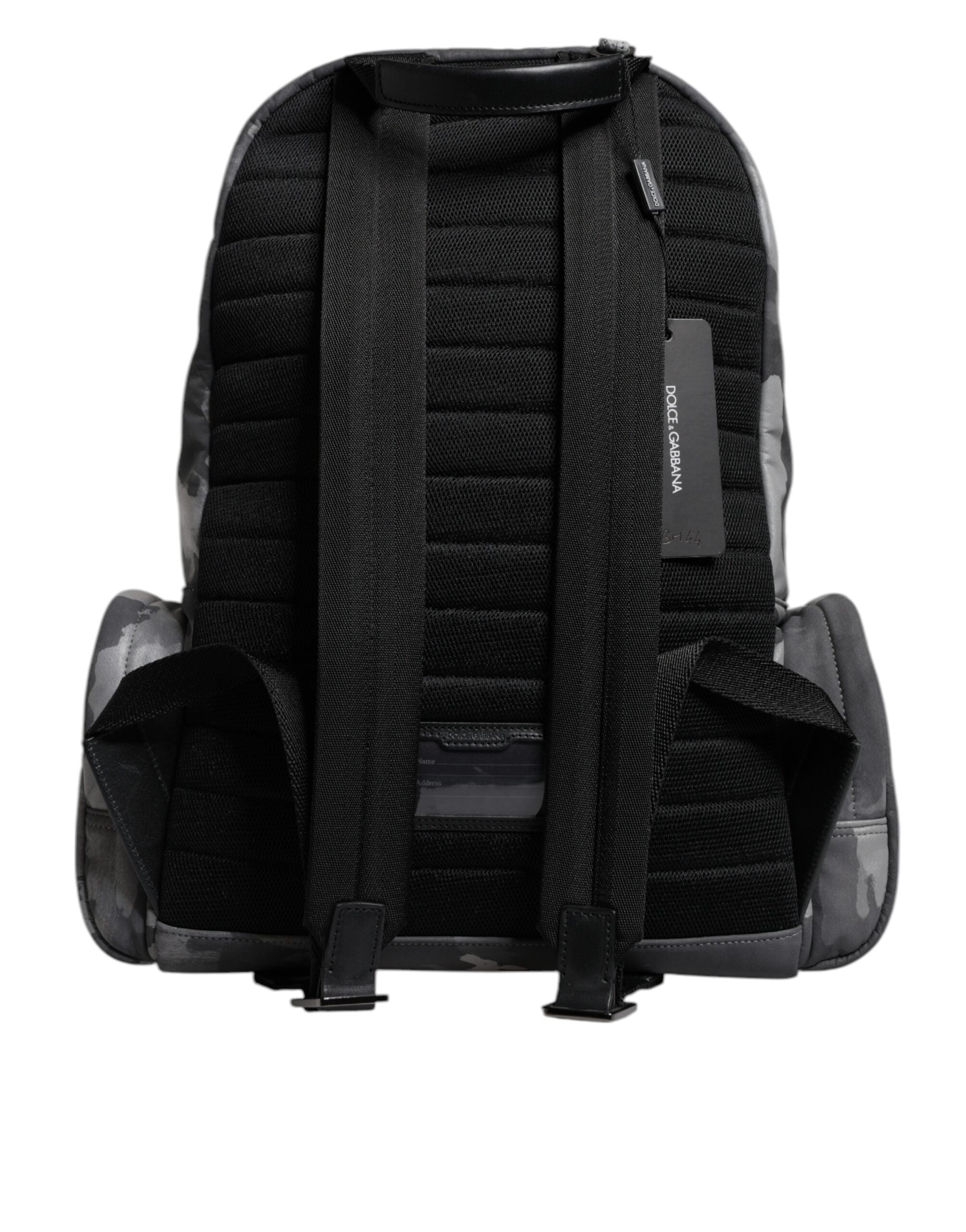 Graue Baumwolle Camouflage Logo Plaque Rucksack Tasche