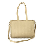 Beige Polyester Handtasche