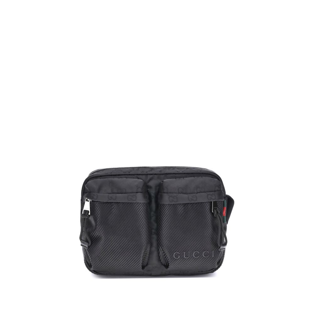 Schwarze Polyester Schultertasche