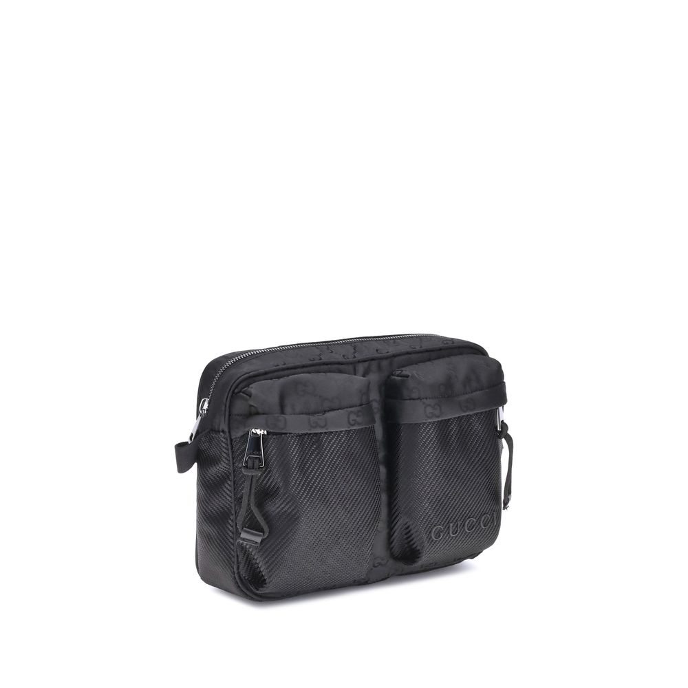 Schwarze Polyester Schultertasche