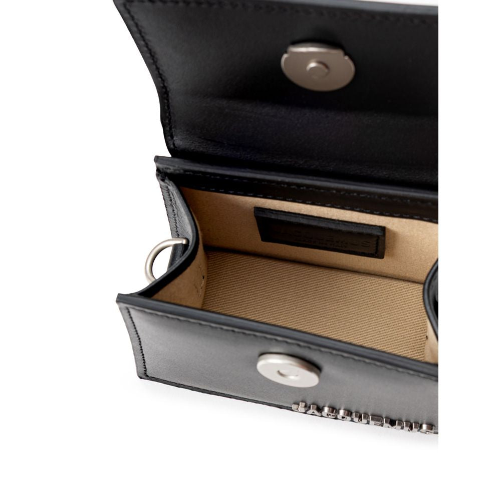 Schwarze Lederhandtasche