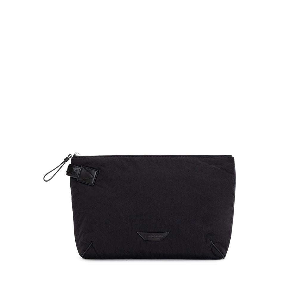 Schwarze Nylon-Clutch-Tasche